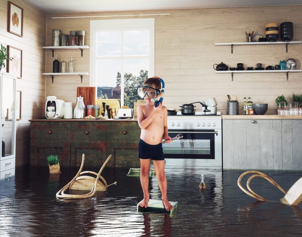 Water damage flooding plumbing emergency Mesa AZ