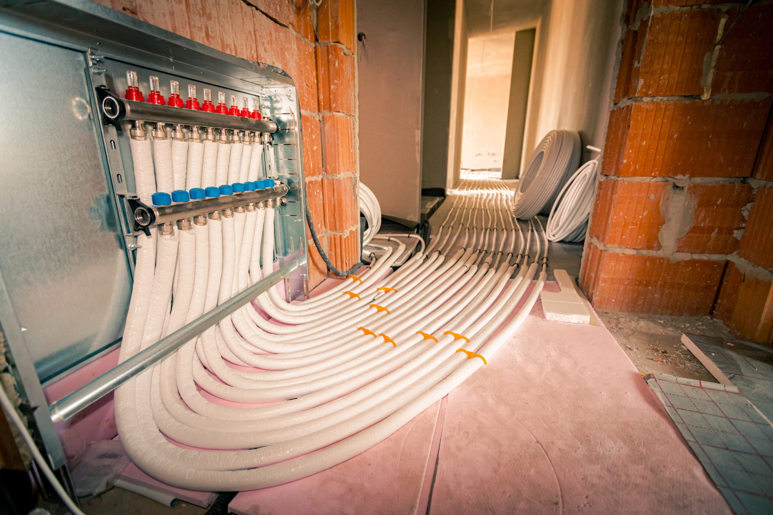 Brass manifold plumbing system installation Mesa AZ