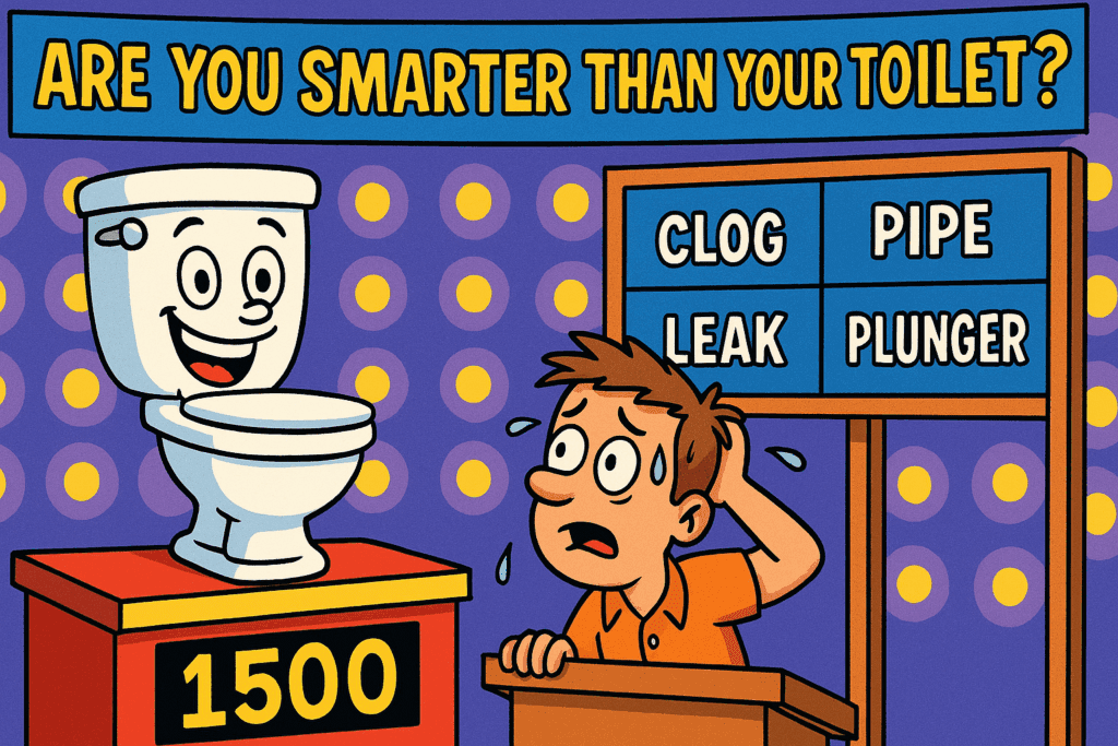 Plumbing tips illustration - plumbing toilet humor cartoon Arizona