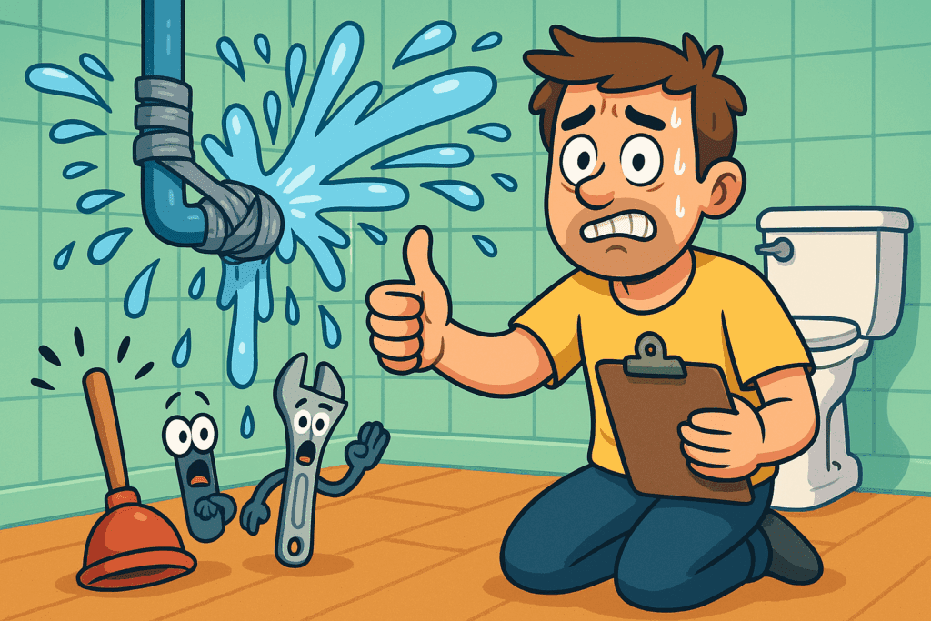 Plumbing tips illustration - DIY plumbing disasters professional plumber