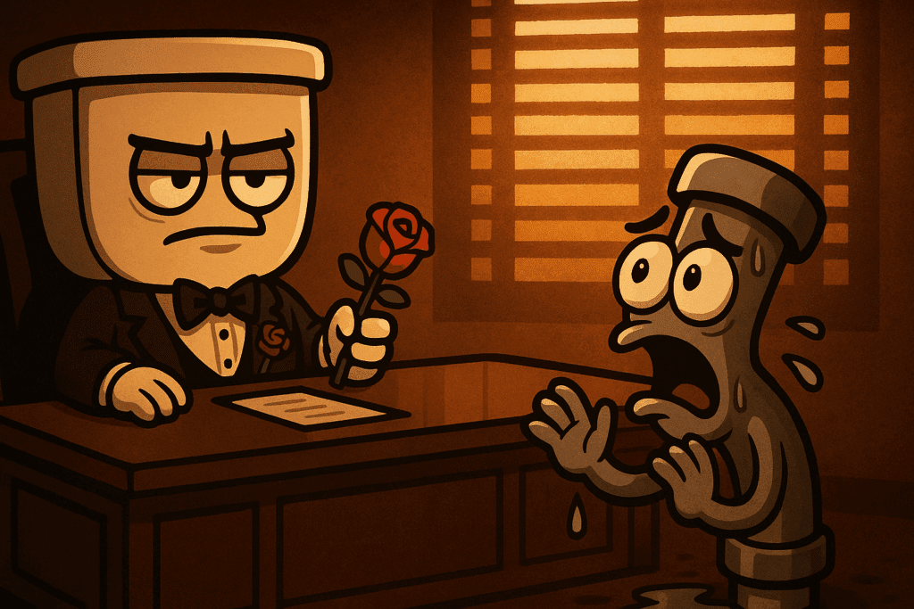Plumbing tips illustration - weekly flush godfather plumbing edition