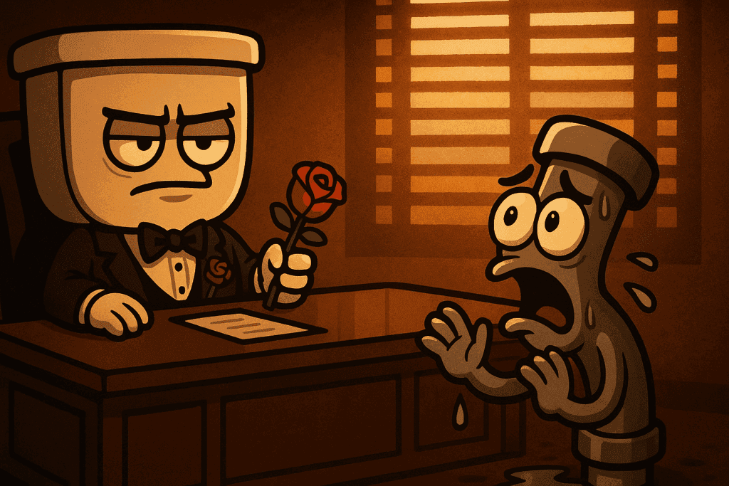 Plumbing tips illustration - weekly flush godfather plumbing edition